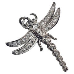 Tiffany & Co. Platinum Diamond Dragonfly Charm Pendant
