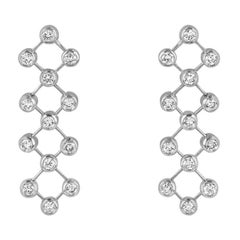 Tiffany & Co. Platinum Diamond Drop Earrings, 1.04ct, Clip-On Design