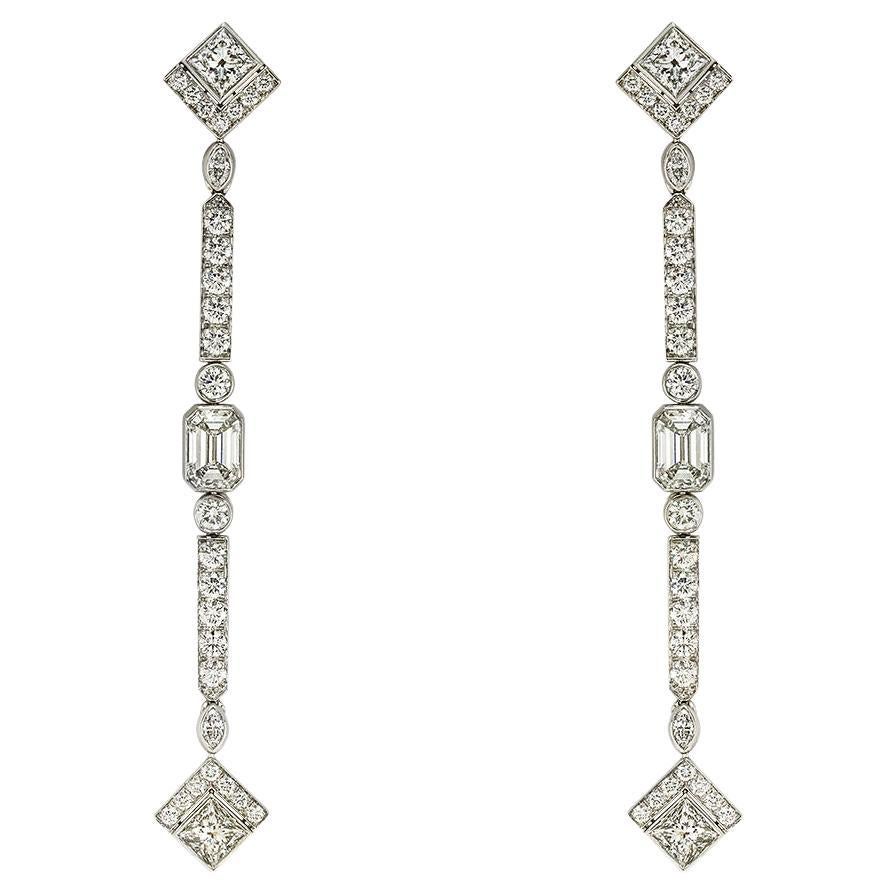 Tiffany & Co. Platin-Diamant-Tropfen-Ohrringe