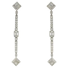 Tiffany & Co. Boucles d'oreilles pendantes en platine et diamant