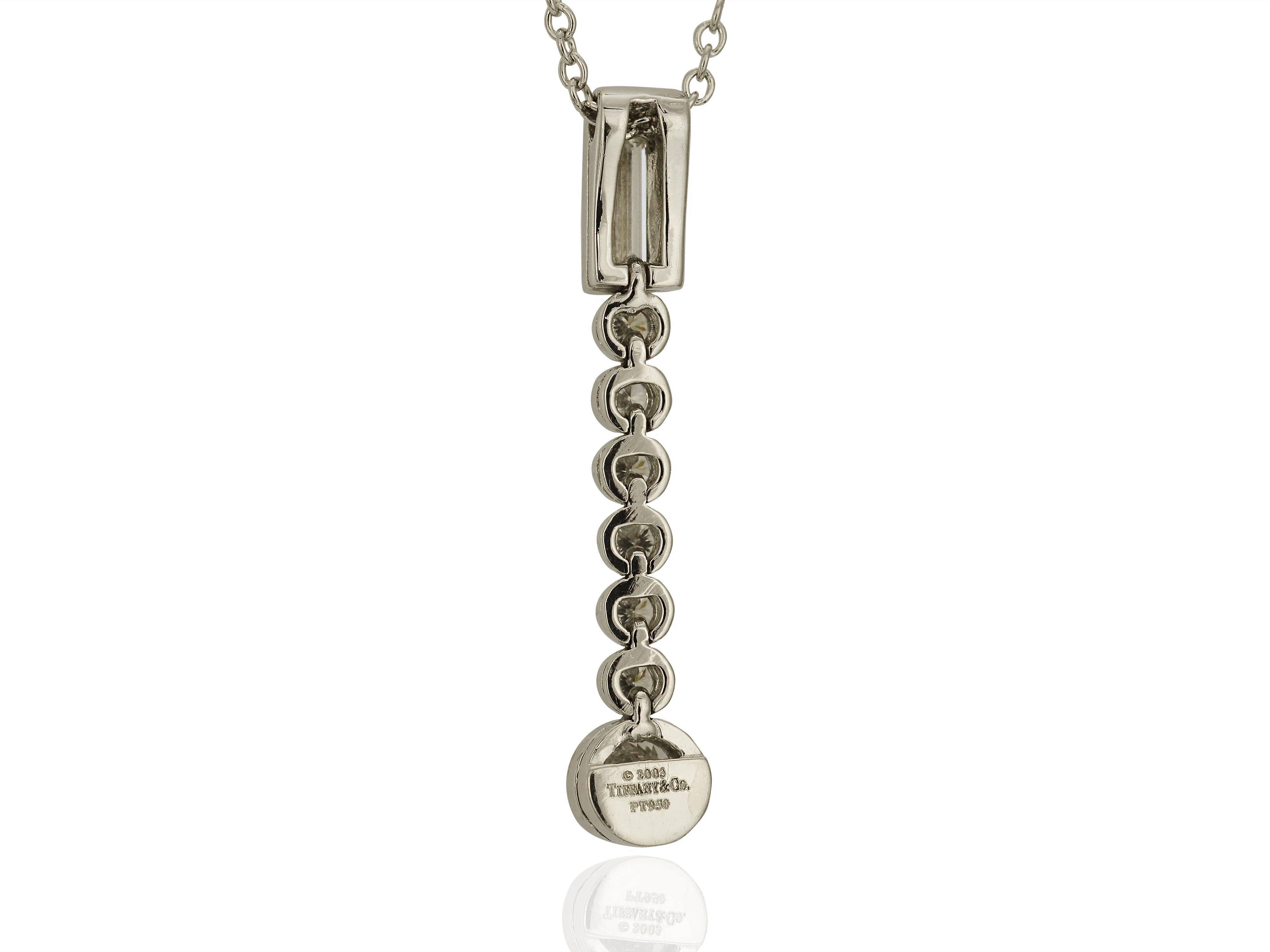 Women's Tiffany & Co. Platinum Diamond Drop Necklace For Sale