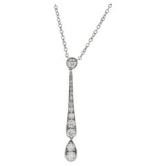 Tiffany & Co. Platinum Diamond Drop Necklace