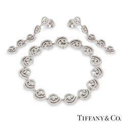 Tiffany & Co. Platinum Diamond Earring & Bracelet Set 3.35ct TDW