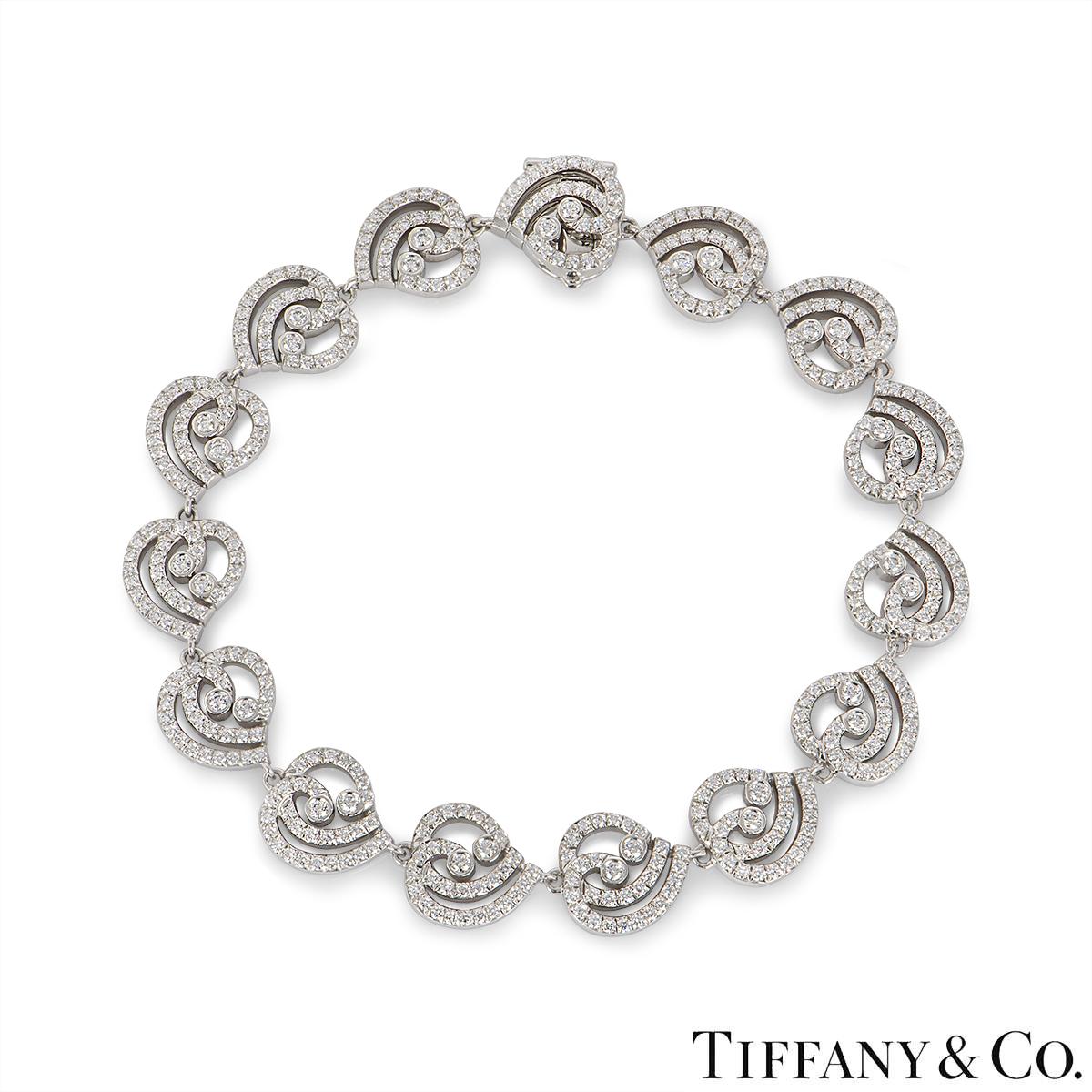 Tiffany & Co. Platin Diamant-Ohrring & Armband Set 3,35ct TDW im Zustand „Hervorragend“ im Angebot in London, GB