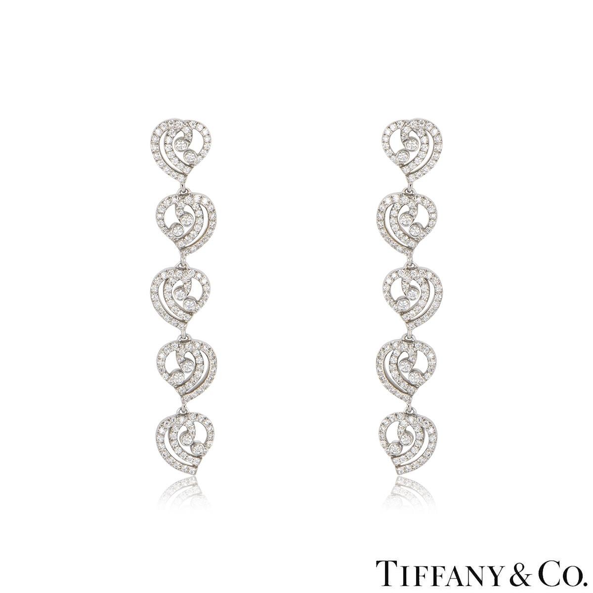 Tiffany & Co. Platin Diamant-Ohrring & Armband Set 3,35ct TDW Damen im Angebot