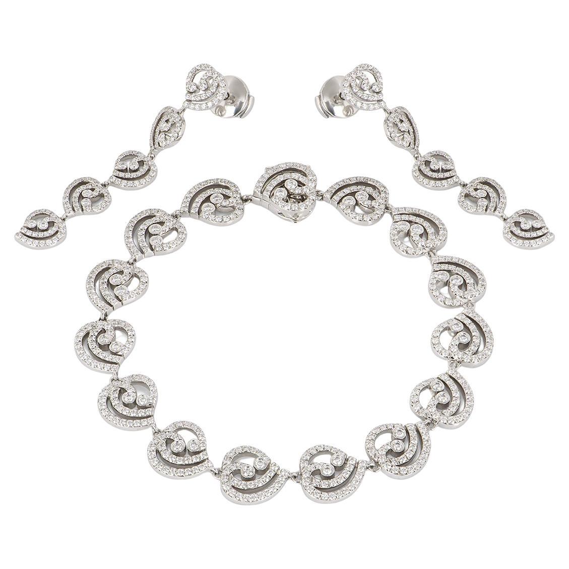 Tiffany & Co. Platin Diamant-Ohrring & Armband Set 3,35ct TDW im Angebot