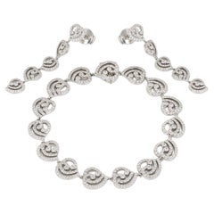 Tiffany & Co. Juego de pendientes y pulsera de diamantes en platino 3,35 ct TDW