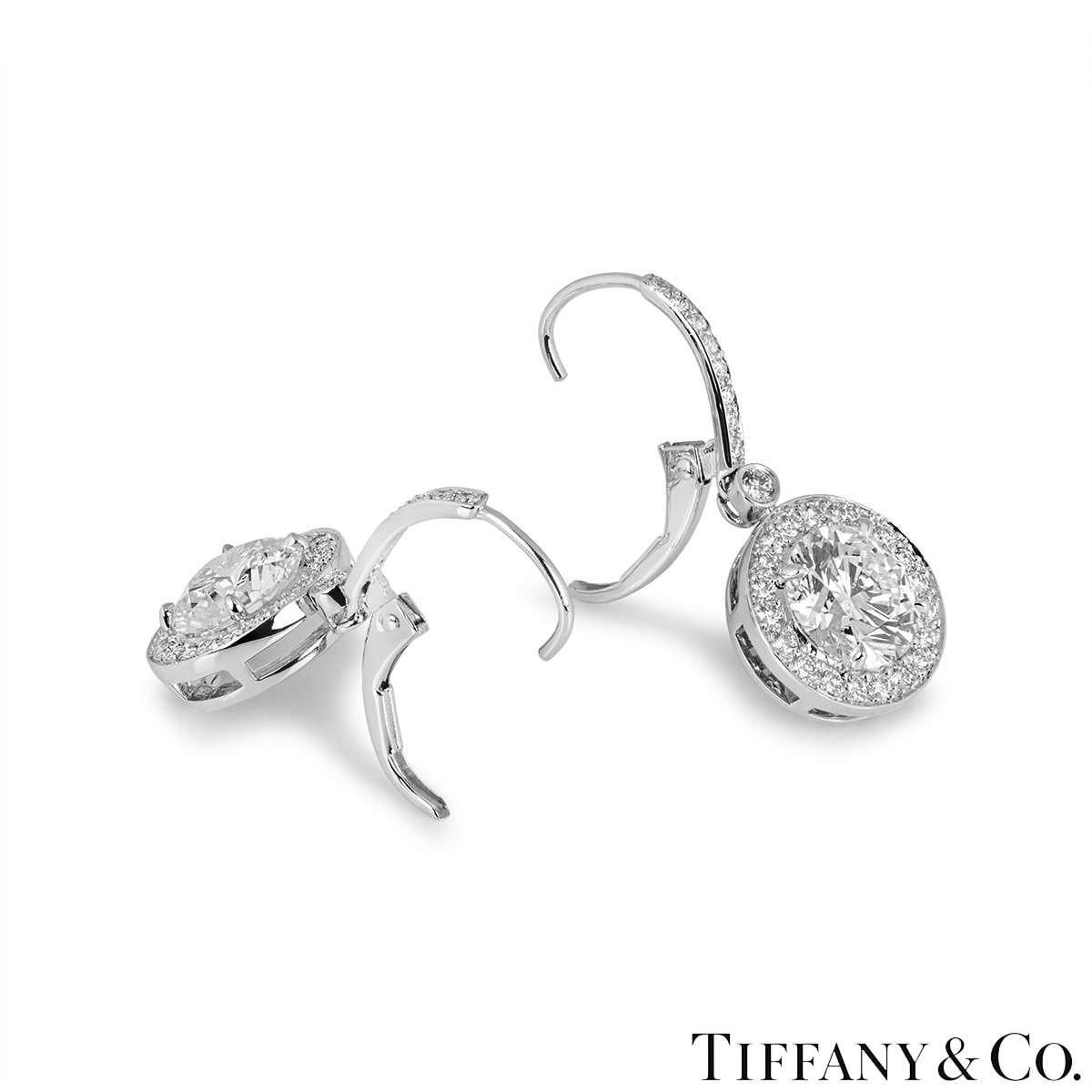 Tiffany & Co. Platin-Diamant-Ohrringe 3,65 Karat TDW im Zustand „Hervorragend“ im Angebot in London, GB