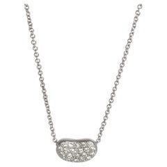 Tiffany & Co. Platinum Diamond Elsa Peretti Bean Pendant