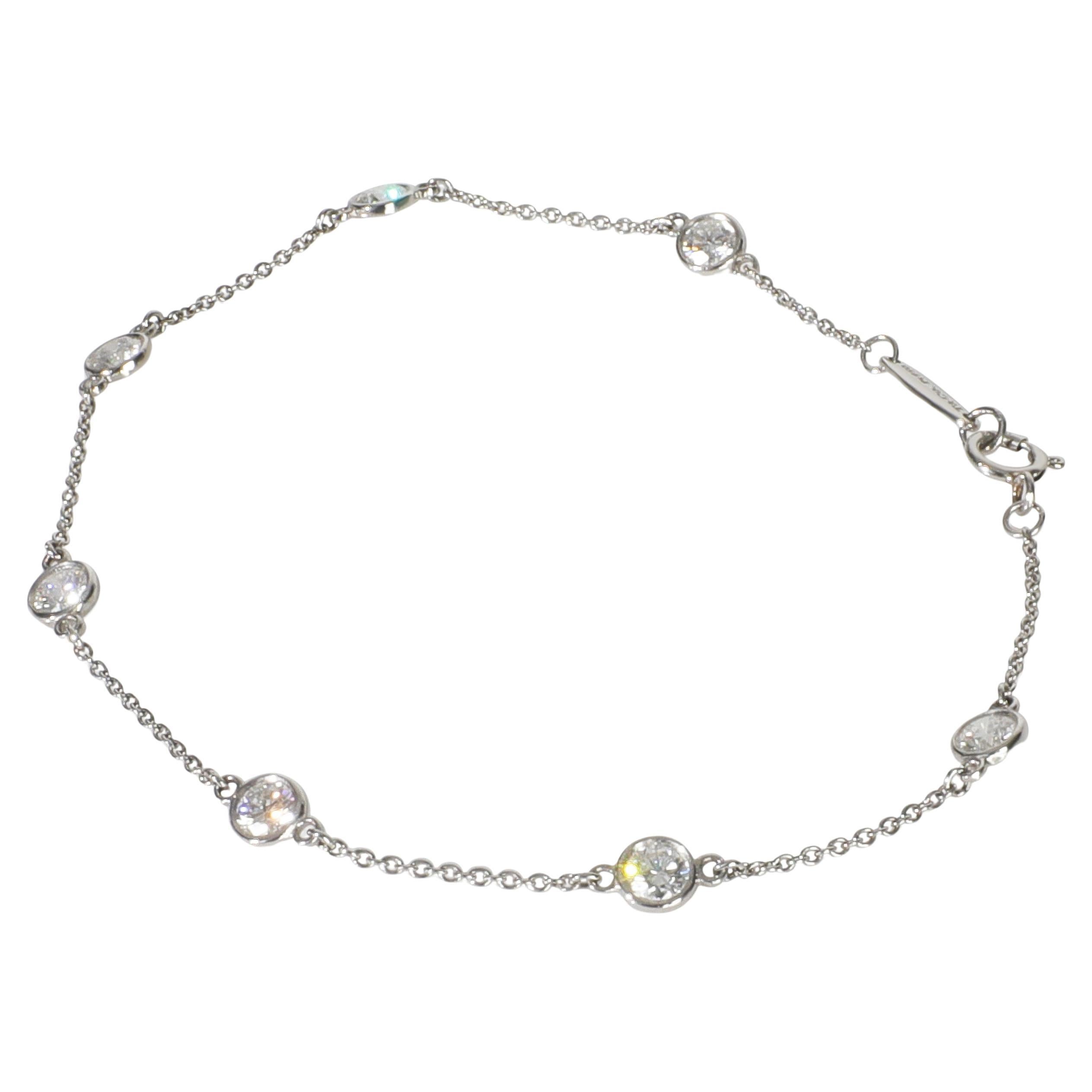 Tiffany 
Co. Bracelet en platine et diamants Elsa Peretti Diamond By The Yard en vente