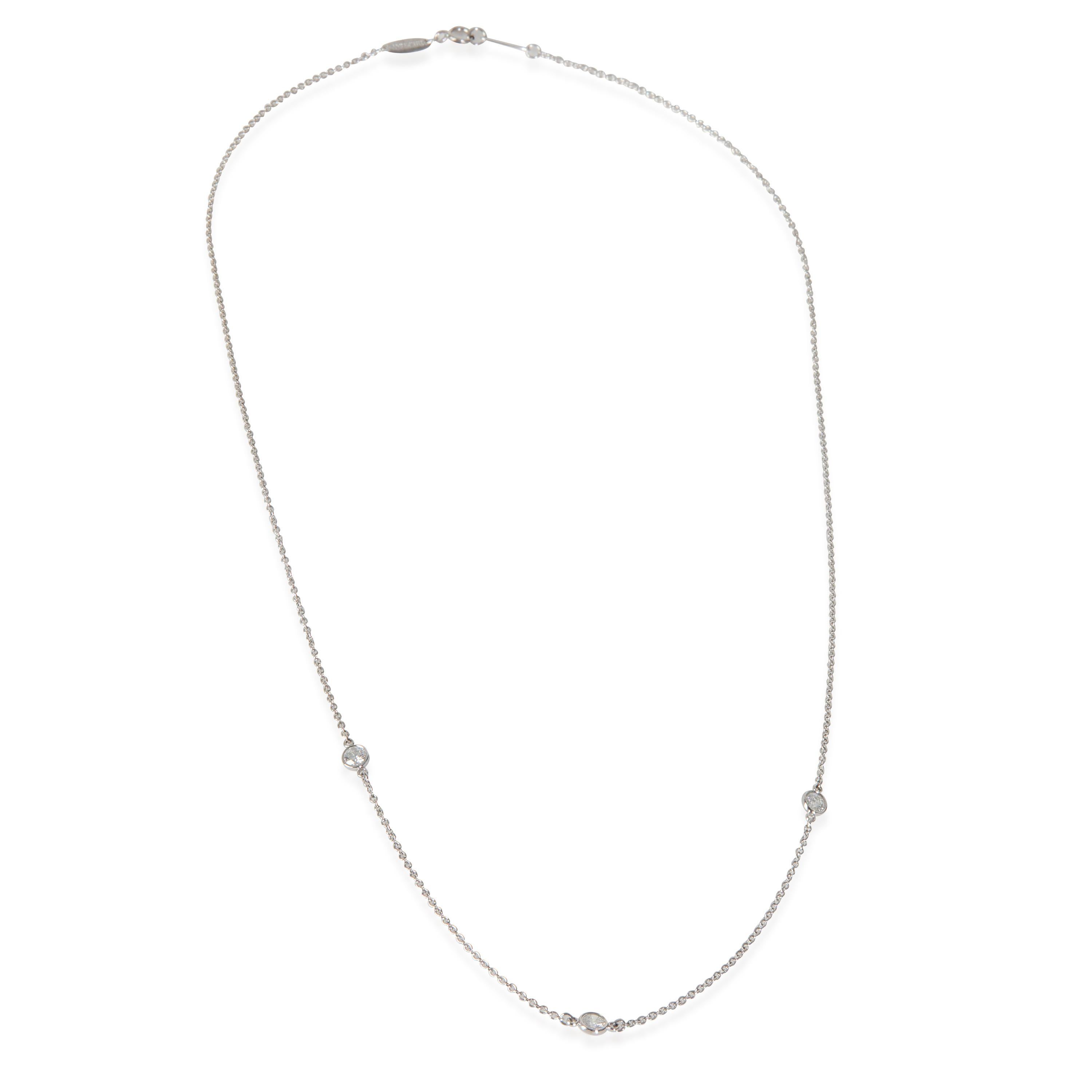Taglio rotondo Tiffany & Co. Platinum Diamond Elsa Peretti Diamond By The Yard Necklace in vendita