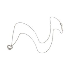 Tiffany & Co. Platinum Diamond Elsa Peretti Open Heart Pendant