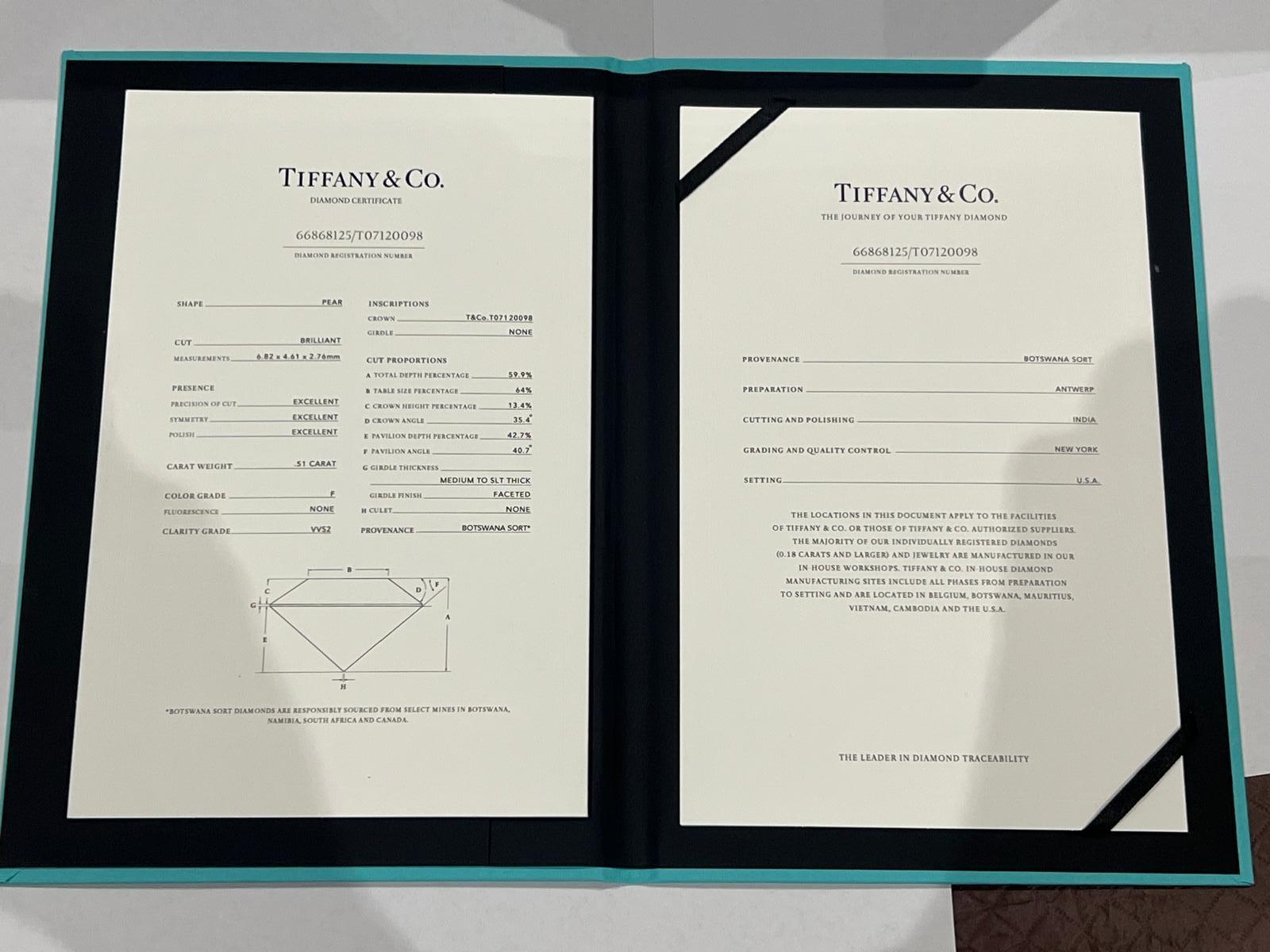 Tiffany & Co Platinum Diamond Engagement Ring 0.77ct 2