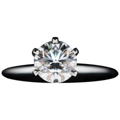 Tiffany & Co. Platinum Diamond Engagement Ring 0.83 Carat, SI1, H