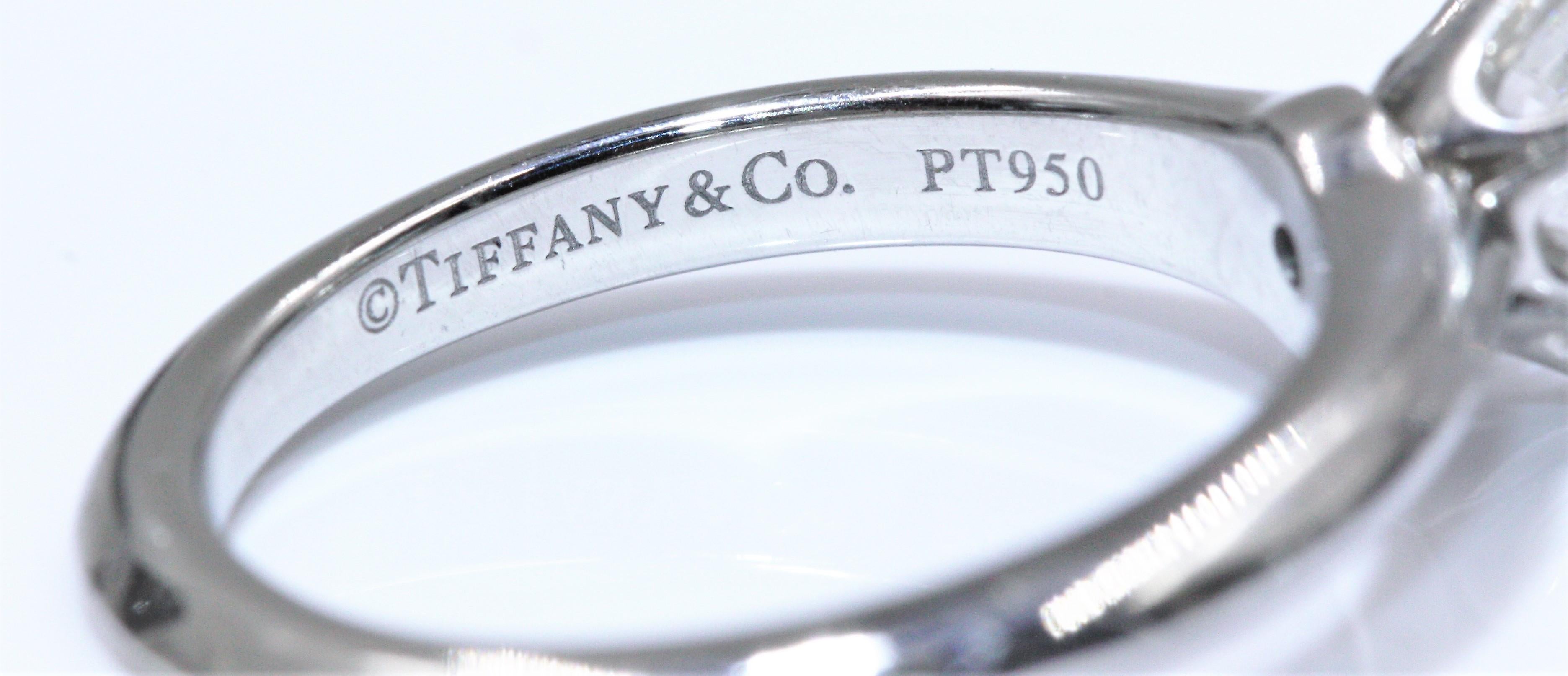 Tiffany & Co. Platinum Diamond Engagement Ring, 1.42 Carat, G, VS2 3