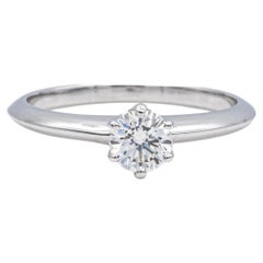 Tiffany & Co. Platinum Diamond Engagement Ring .41Ct Center Solitaire H VS1