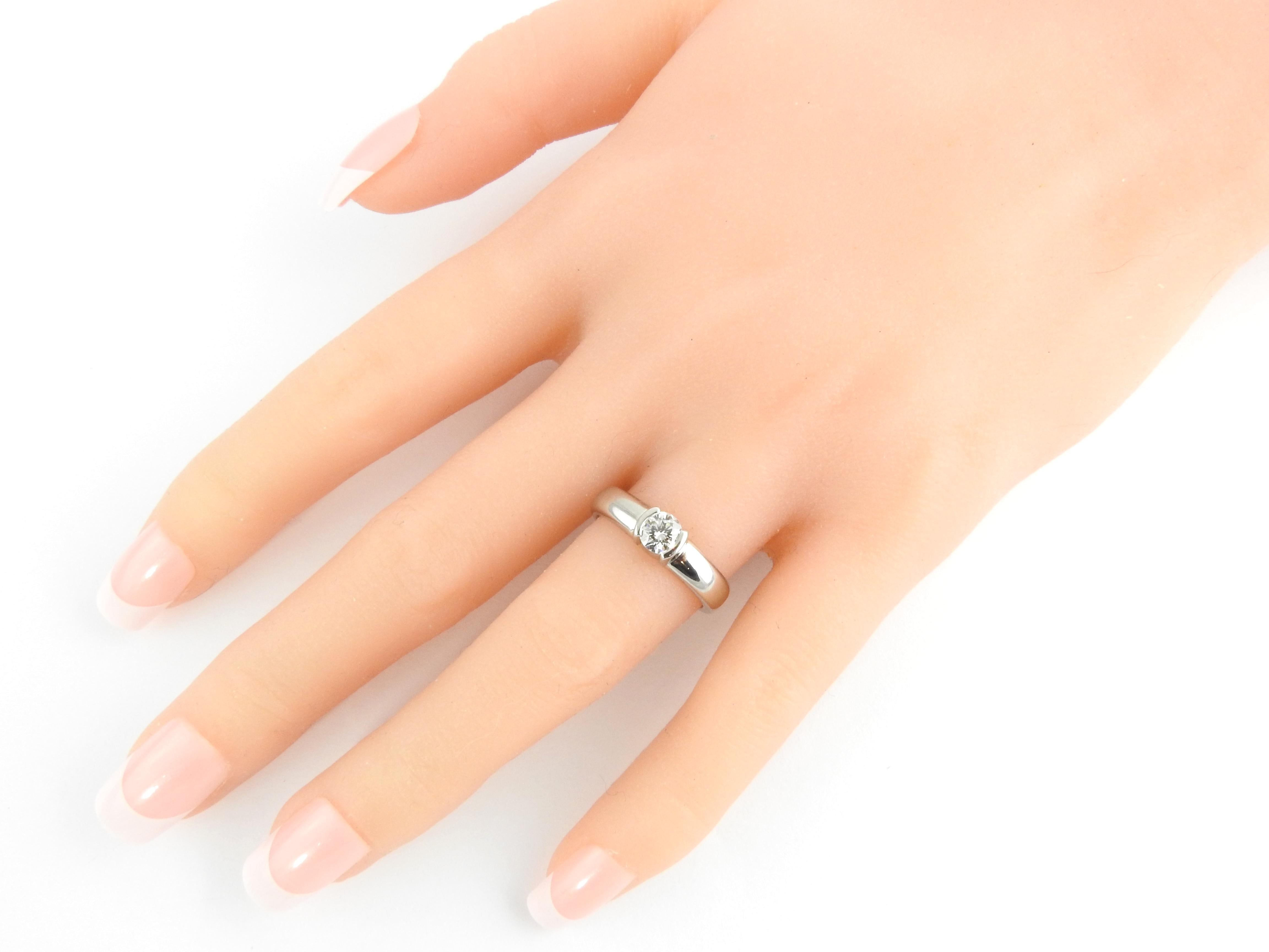 Tiffany & Co. Platinum Diamond Engagement Ring .45 Carat Cert / Box 3