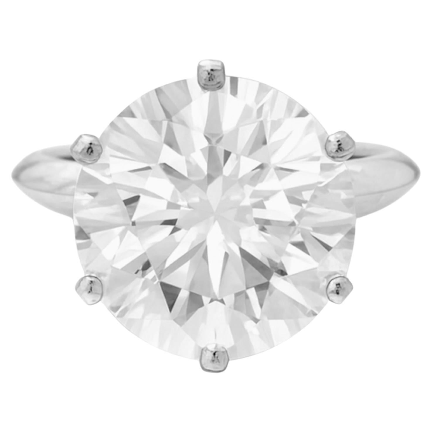 Tiffany & Co. Bague de fiançailles en platine avec diamant 6,53 carats D/VVS1