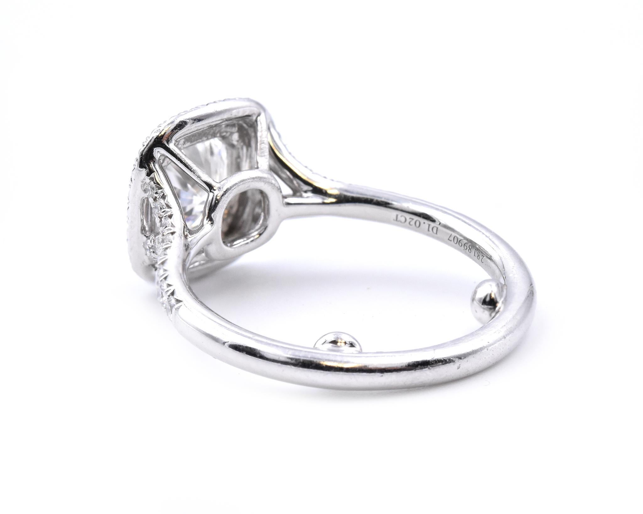 Tiffany & Co. Platin-Diamant-Verlobungsring im Zustand „Hervorragend“ im Angebot in Scottsdale, AZ