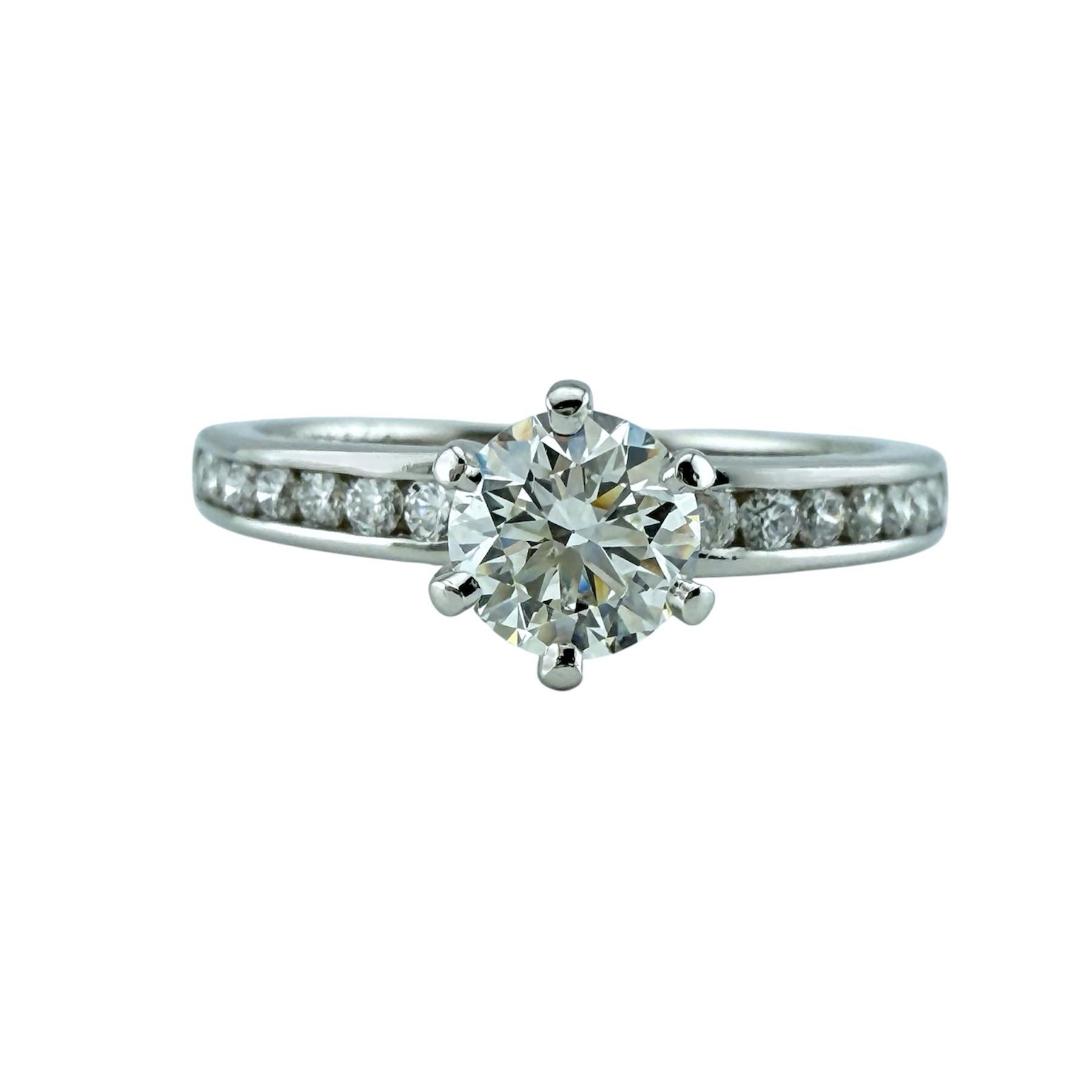 Tiffany & Co Platinum Diamond Engagement Ring Round 0.60 ct I VVS1 For Sale 12