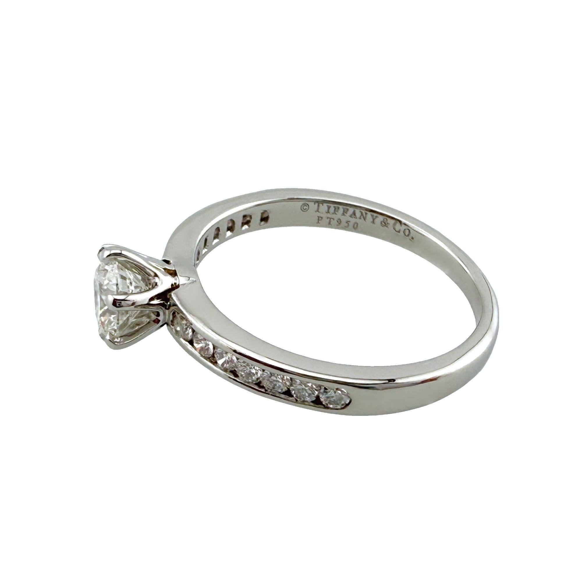 Tiffany & Co Platinum Diamond Engagement Ring Round 0.60 ct I VVS1 For Sale 4
