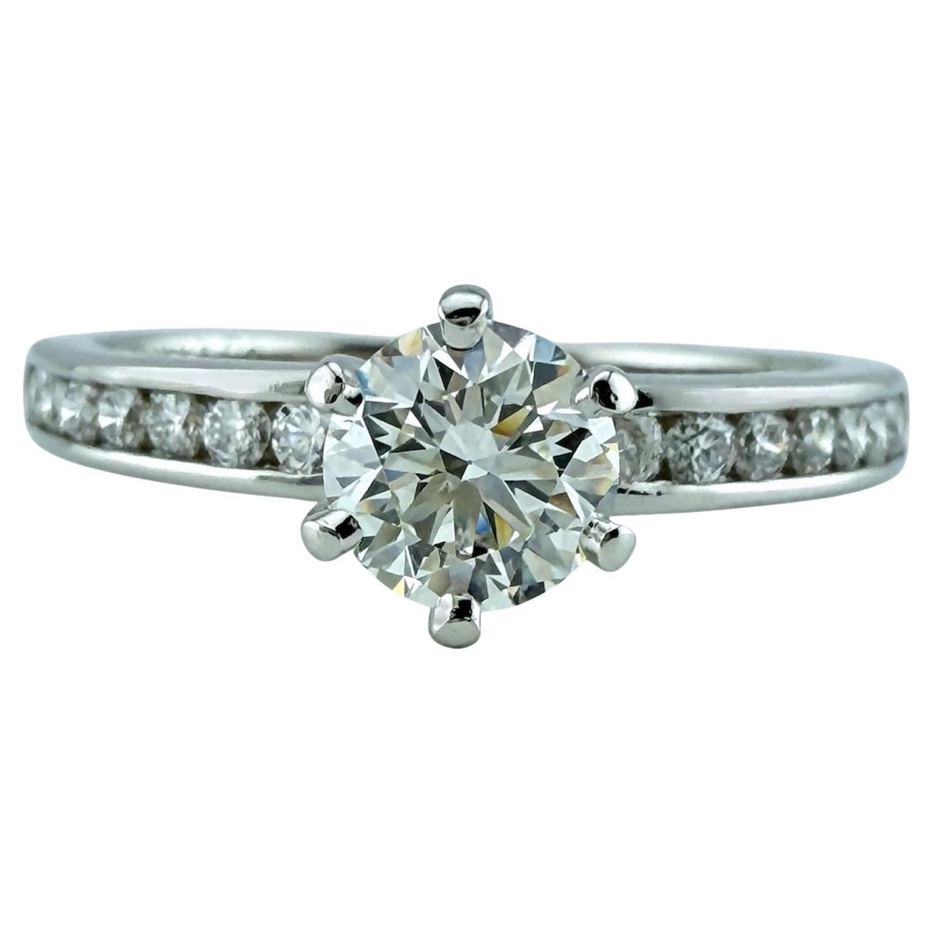 Tiffany & Co Platinum Diamond Engagement Ring Round 0.60 ct I VVS1