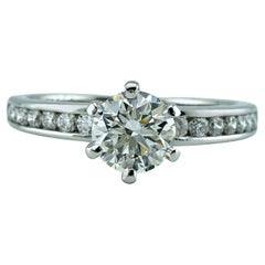Tiffany & Co Platinum Diamond Engagement Ring Round 0.60 ct I VVS1