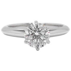 Tiffany & Co. Platinum Diamond Engagement Ring Round Brilliants 1.44 Carat F VS2