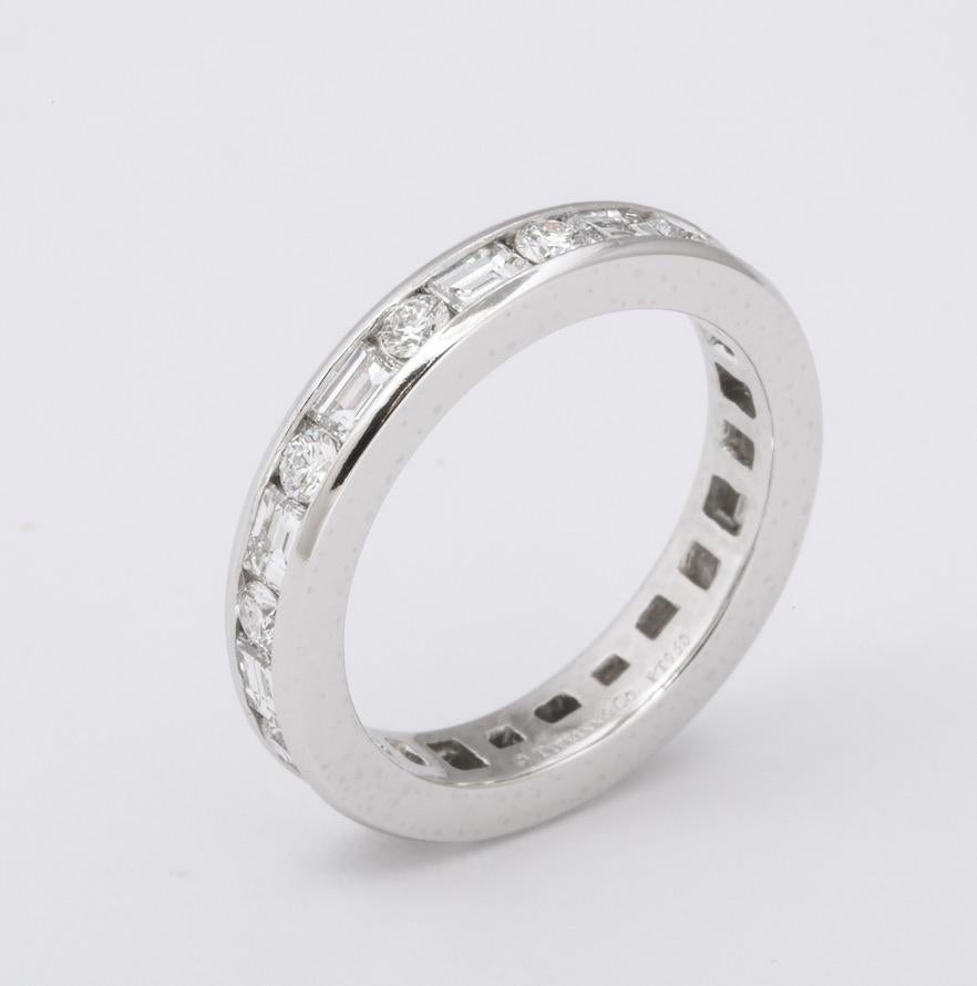 Tiffany & Co. Platinum Diamond Engagement Ring Set 5