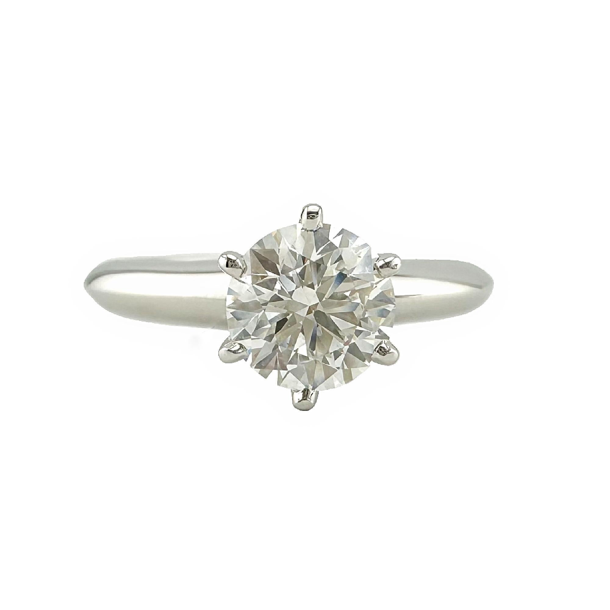 Tiffany & Co Platinum Diamond Engagement Ring Solitaire Round 0.83 ct I VS2 5