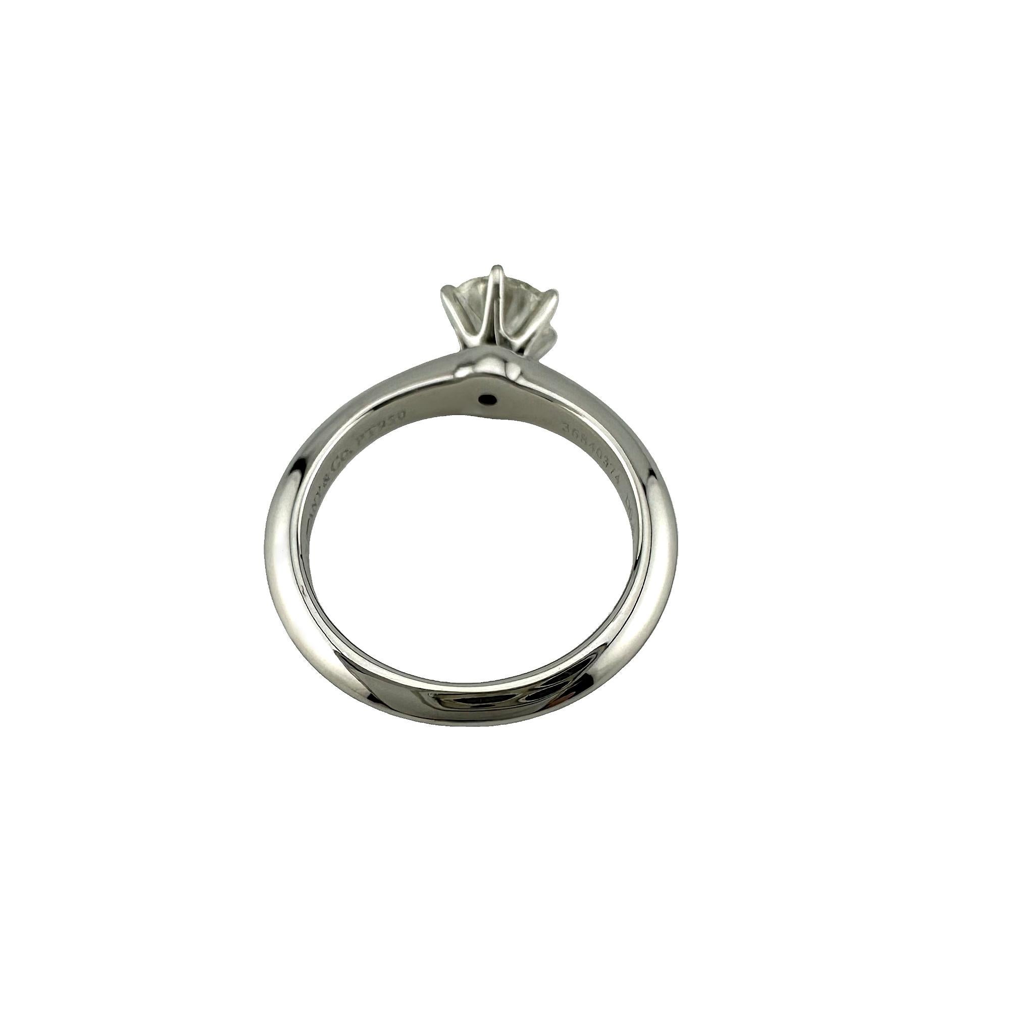 Tiffany & Co Platinum Diamond Engagement Ring Solitaire Round 0.83 ct I VS2 8