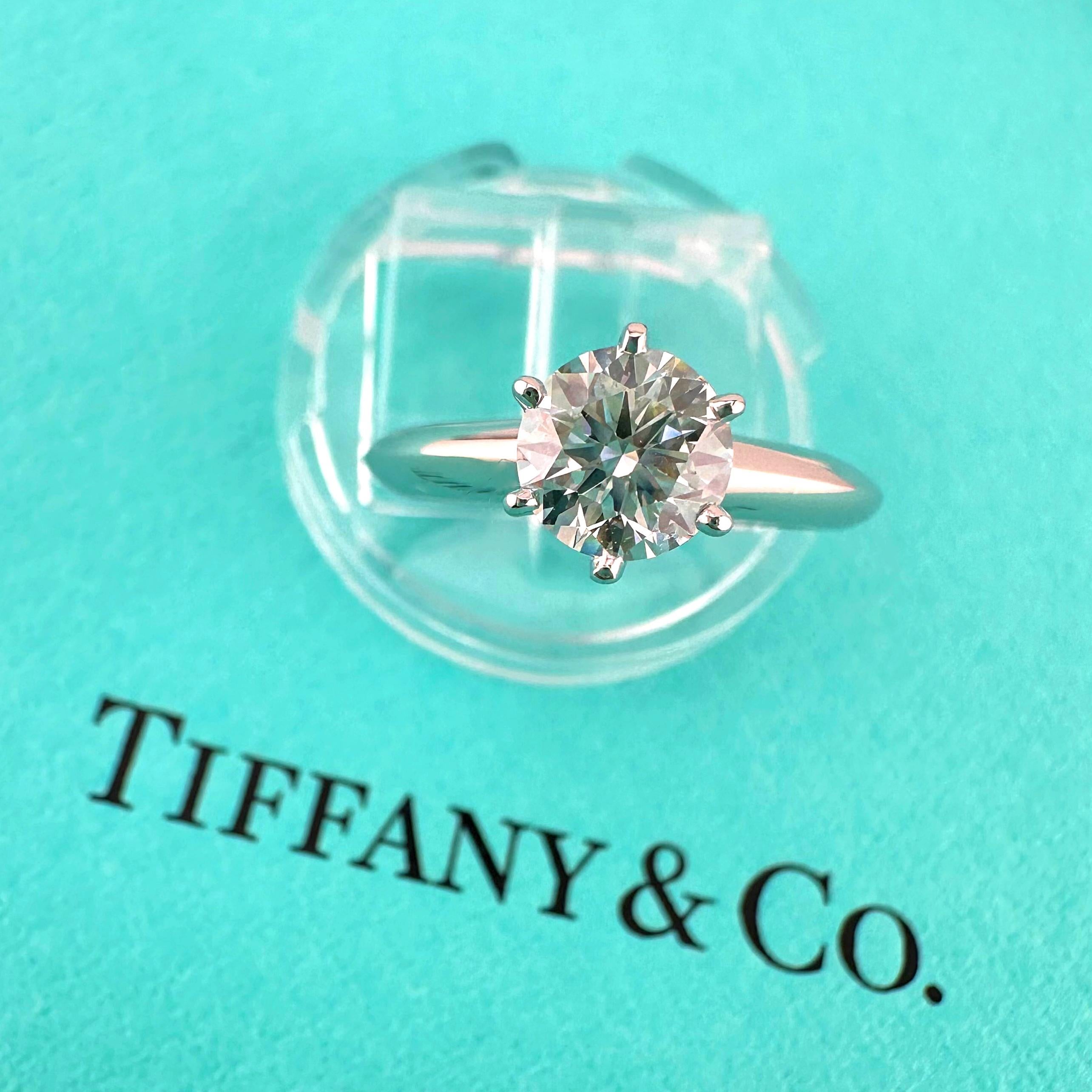 Tiffany & Co Platinum Diamond Engagement Ring Solitaire Round 0.83 ct I VS2 11