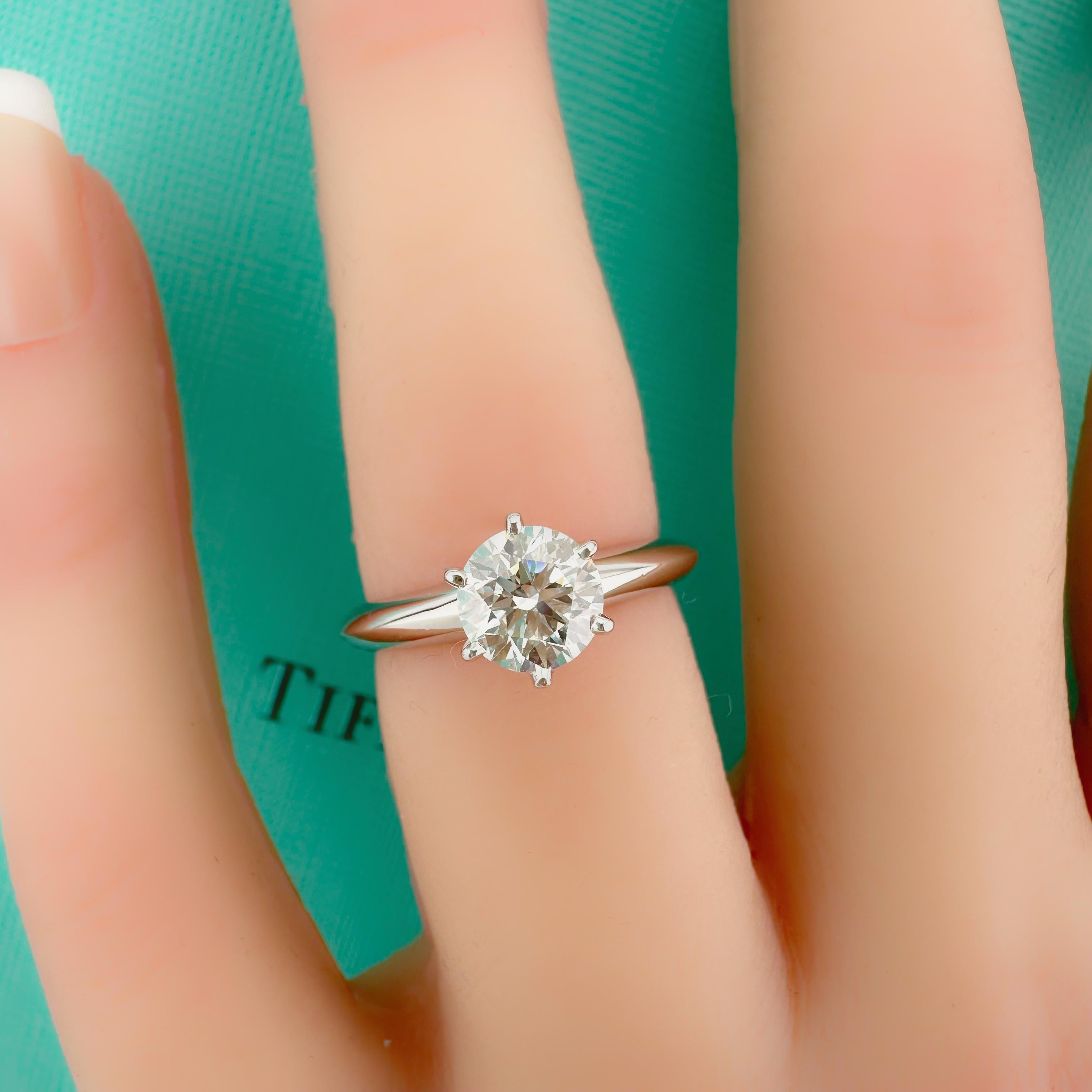Tiffany & Co Platinum Diamond Engagement Ring Solitaire Round 0.83 ct I VS2 13