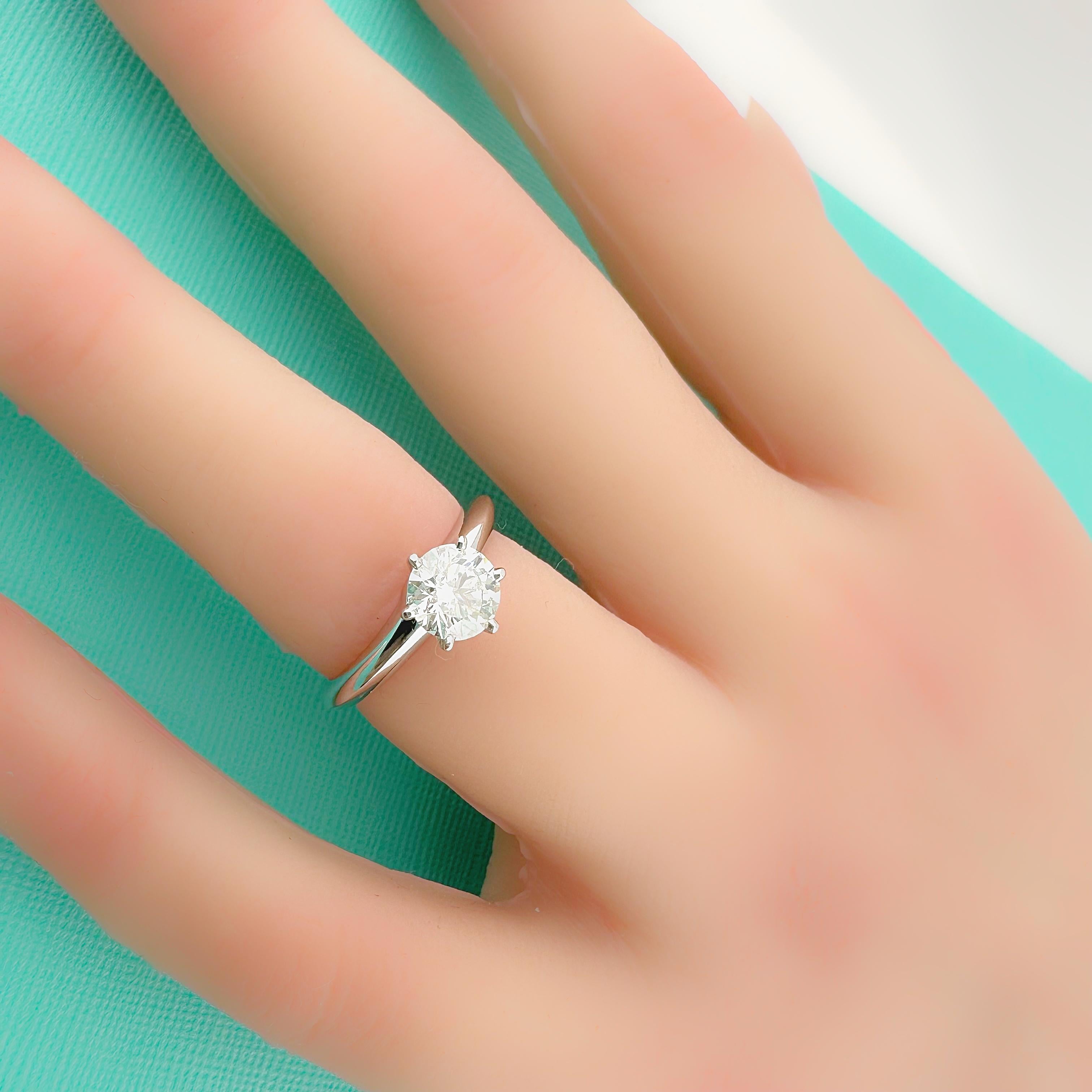 Tiffany & Co Platinum Diamond Engagement Ring Solitaire Round 0.83 ct I VS2 15