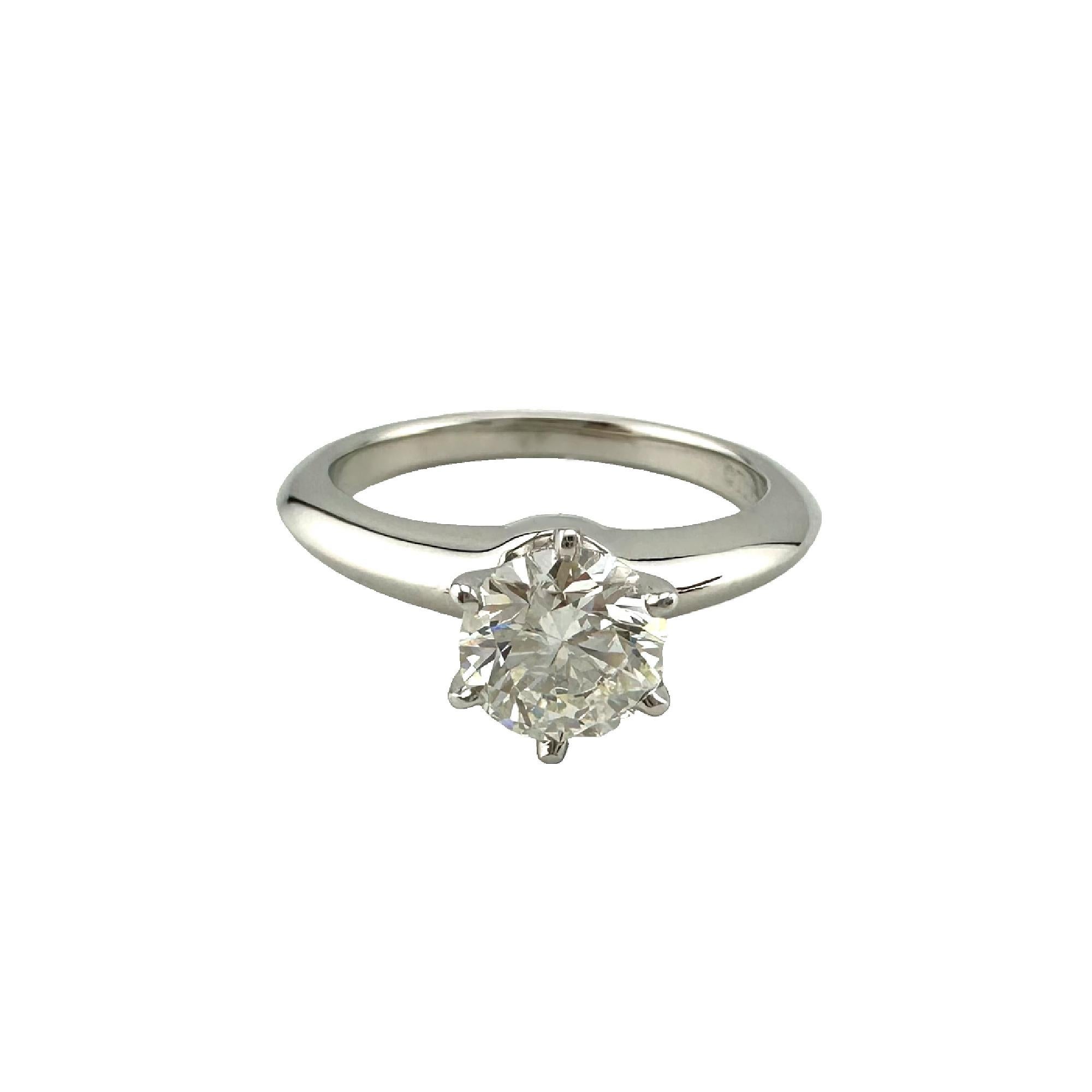Tiffany & Co Platinum Diamond Engagement Ring Solitaire Round 0.83 ct I VS2 3