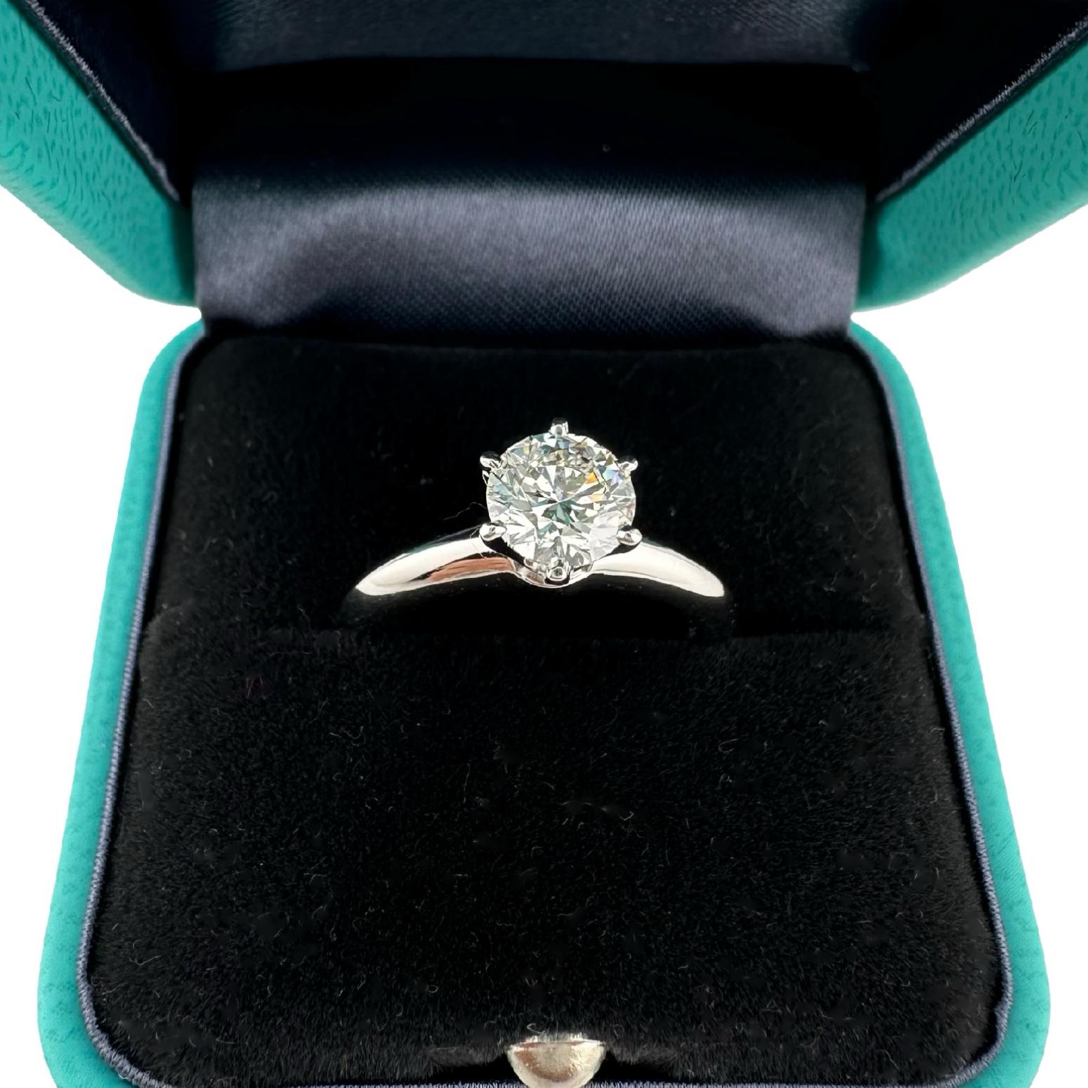 Tiffany & Co Platinum Diamond Engagement Ring Solitaire Round 0.83 ct I VS2 4