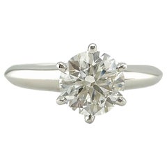 Tiffany & Co Platinum Diamond Engagement Ring Solitaire Round 0.83 ct I VS2