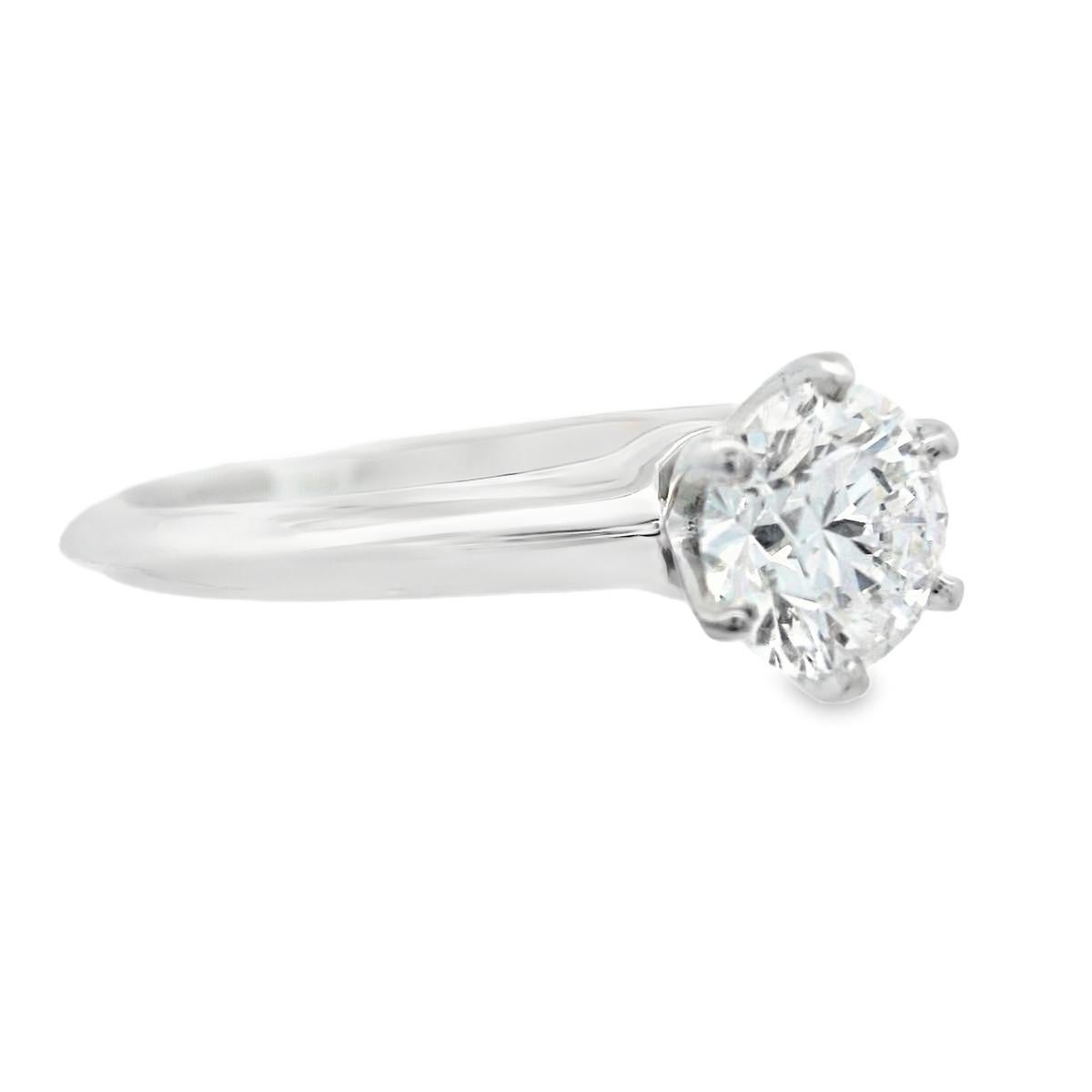 Women's Tiffany & Co. Platinum Diamond Engagement Ring w/ Papers and Appraisal For Sale