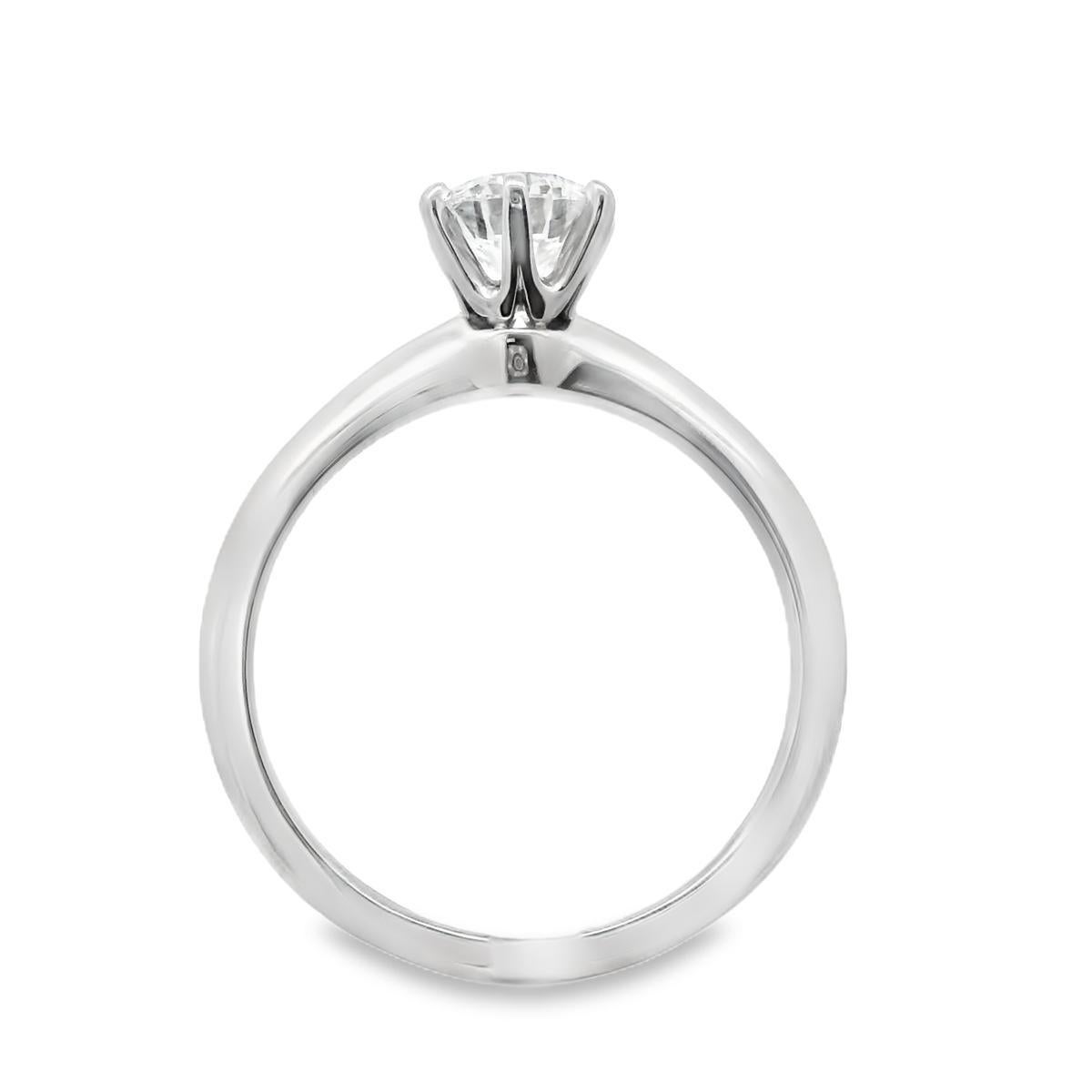 Tiffany & Co. Platinum Diamond Engagement Ring w/ Papers and Appraisal For Sale 3