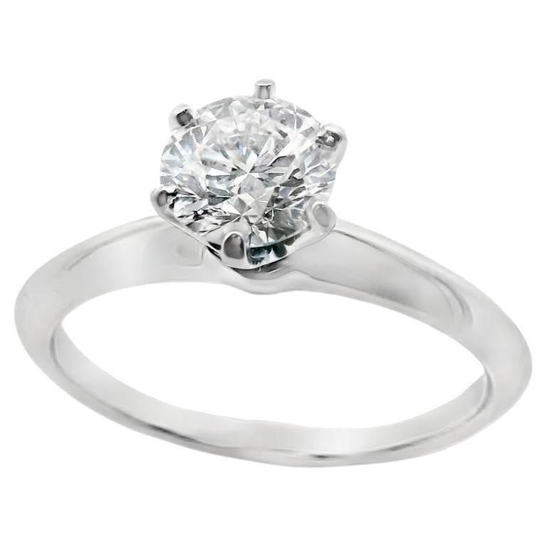 Tiffany & Co. Platinum Diamond Engagement Ring w/ Papers and Appraisal For Sale