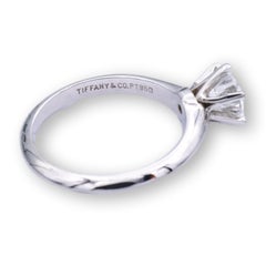 Tiffany & Co. Platinum Diamond Engagement Ring with Round 0.98ct GVVS2