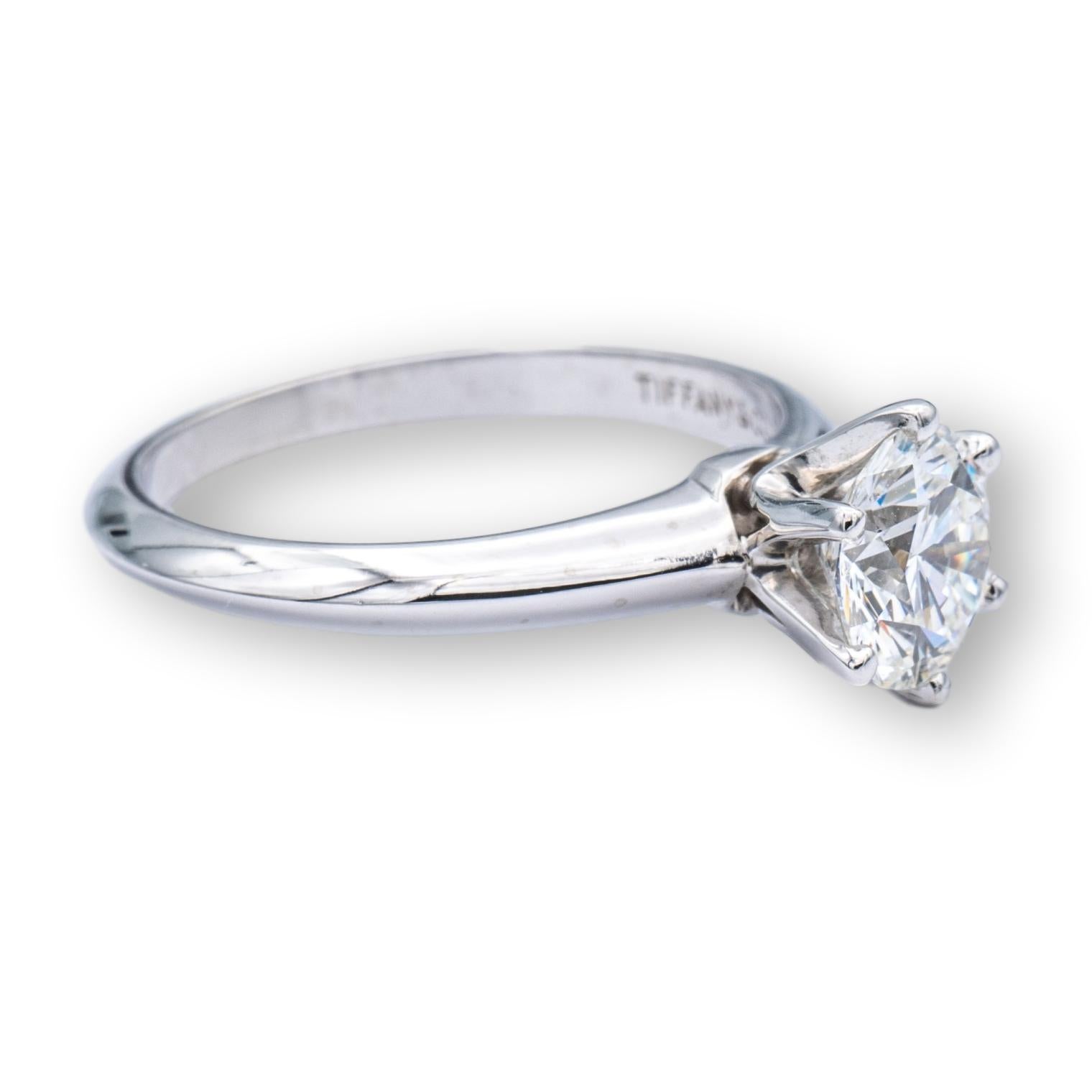 Women's Tiffany & Co. Platinum Diamond Engagement Ring with Round 0.98ct GVVS2