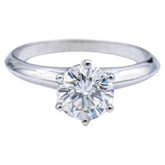 Tiffany & Co. Platinum Diamond Engagement Ring with Round 0.98ct GVVS2