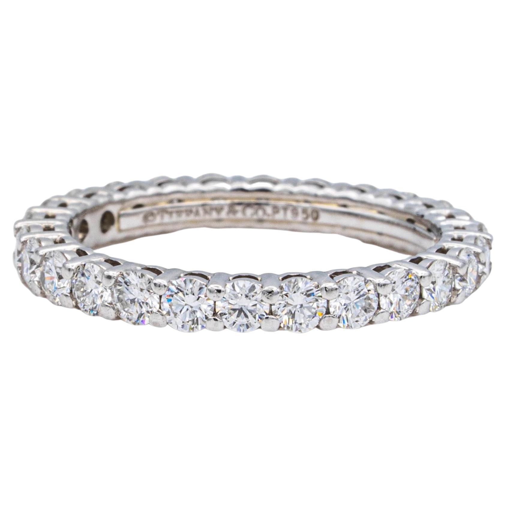 Tiffany & Co. Platinum Diamond Eternity Embrace Band Ring 0.78cts