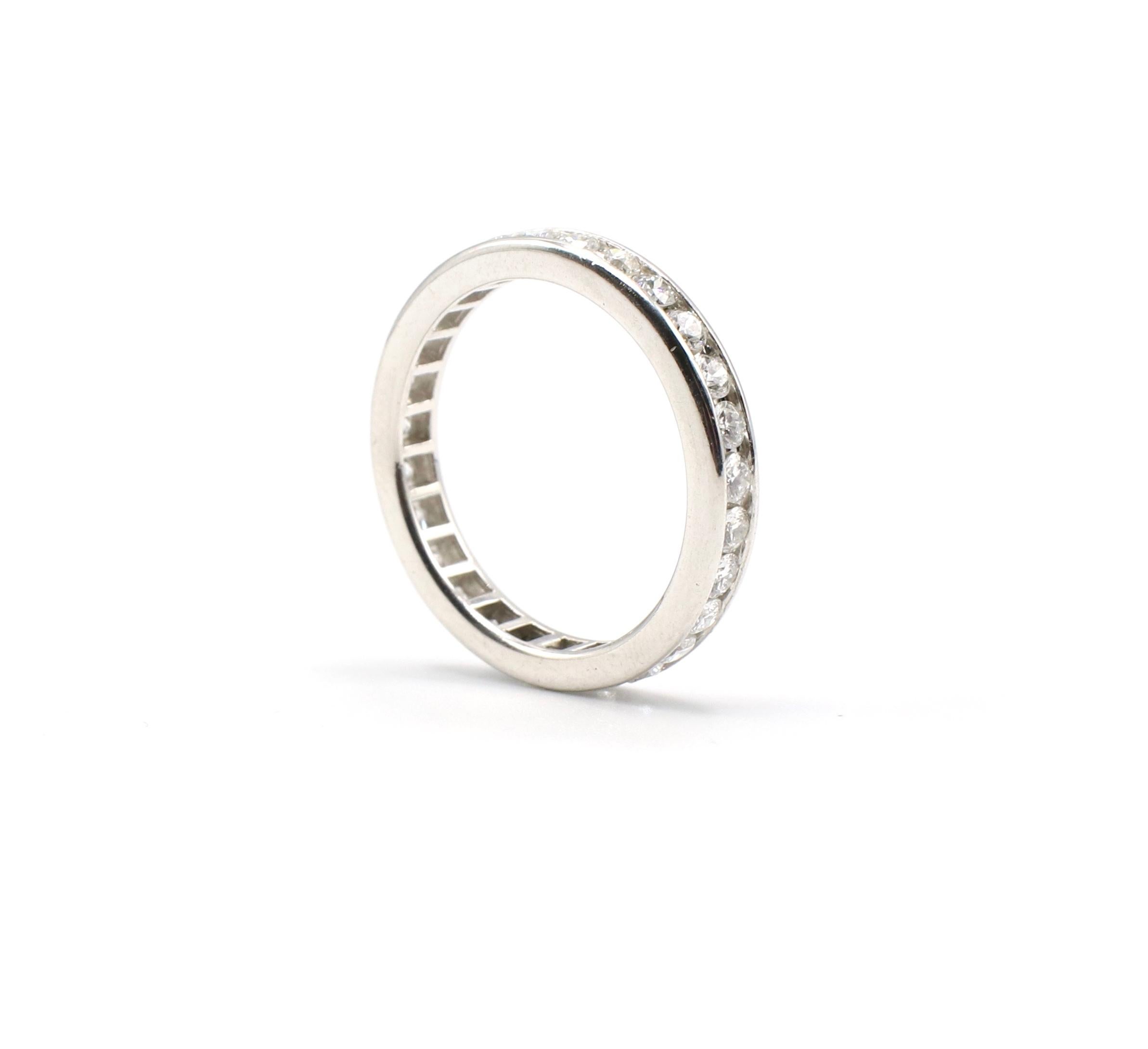 Contemporary Tiffany & Co. Platinum Diamond Eternity Wedding Band Ring