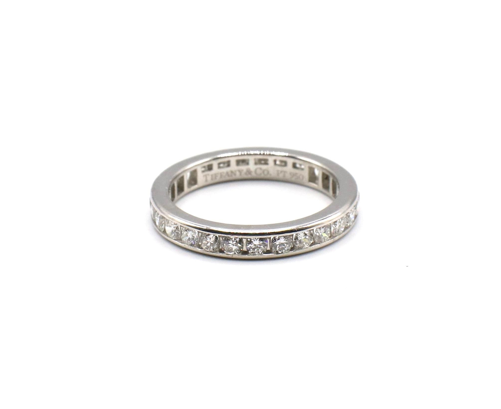 Women's or Men's Tiffany & Co. Platinum Diamond Eternity Wedding Band Ring
