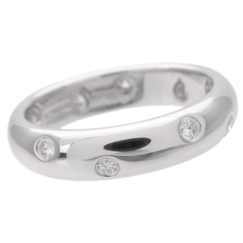TIFFANY & Co. Platin Diamant Etoile 4mm Band Ring 5.5 im Zustand „Hervorragend“ im Angebot in Los Angeles, CA