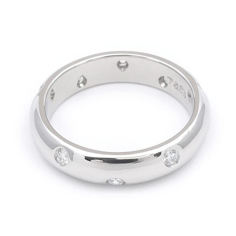 Women's TIFFANY & Co. Etoile Platinum Diamond 4mm Band Ring 5.5 For Sale