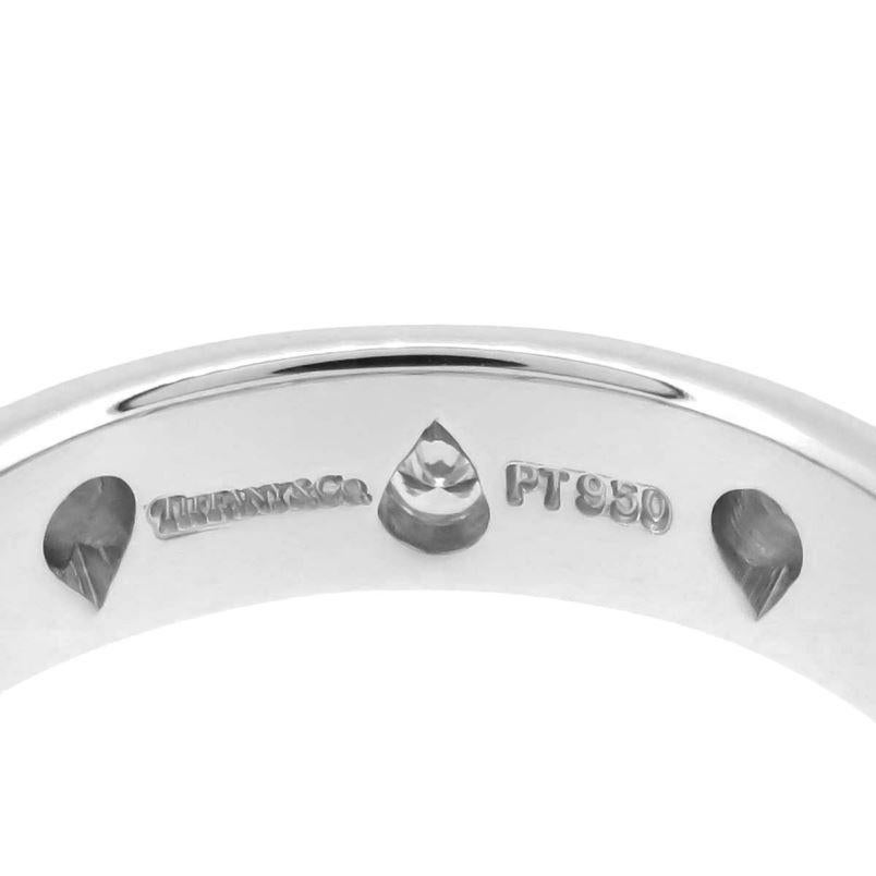 TIFFANY & Co. Platinum Diamond Etoile 4mm Band Ring 5.5 For Sale 1