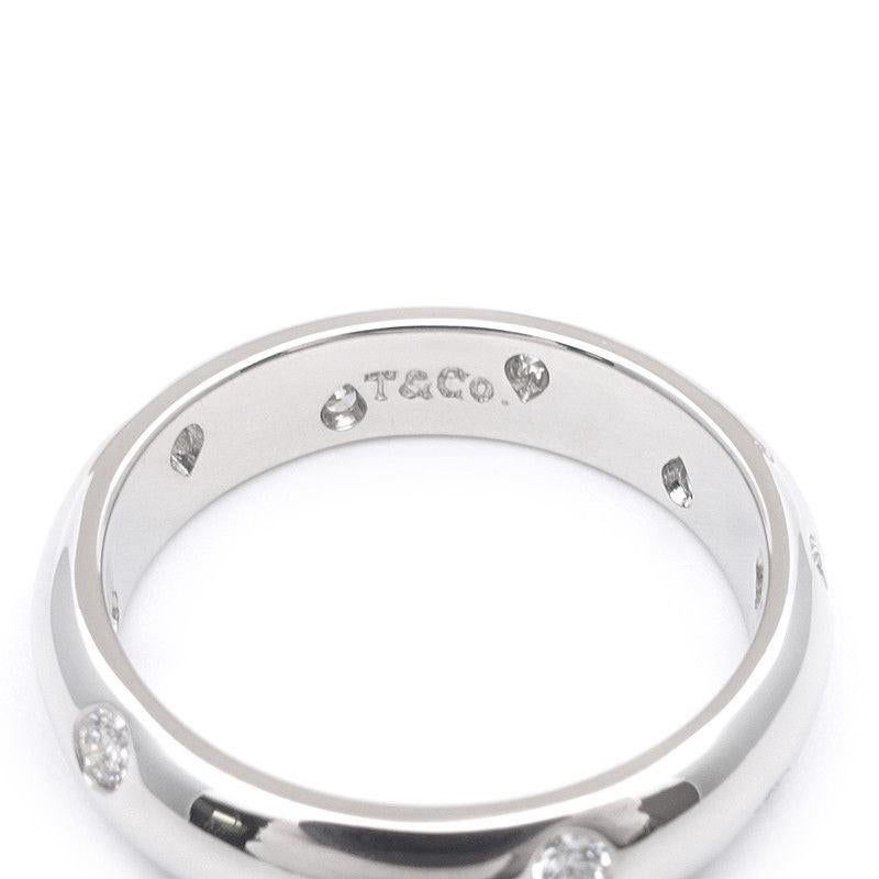 TIFFANY & Co. Etoile Platinum Diamond 4mm Band Ring 5.5 2